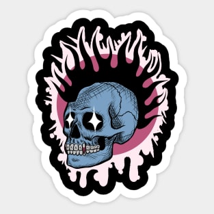 Skull in flames Sticker